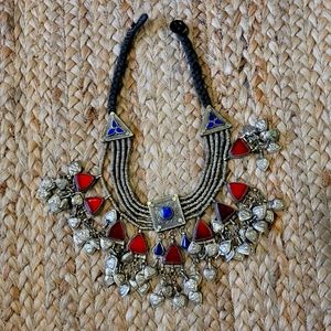 Vintage belly dance style statement necklace, 17 inch